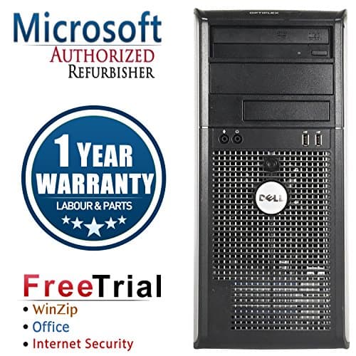 Dell 745 Business High Performance Tower Desktop Computer PC (Intel C2D E6300 1.86G,4G RAM DDR2,160G HDD,DVD-ROM,Windows 10 Home Premium)(Certified Refurbished)
