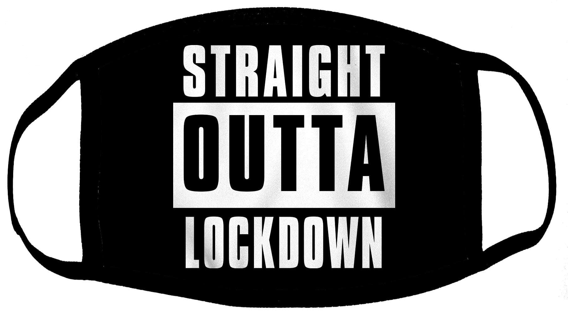 Costume Face Mask Straight Outta Lockdown White