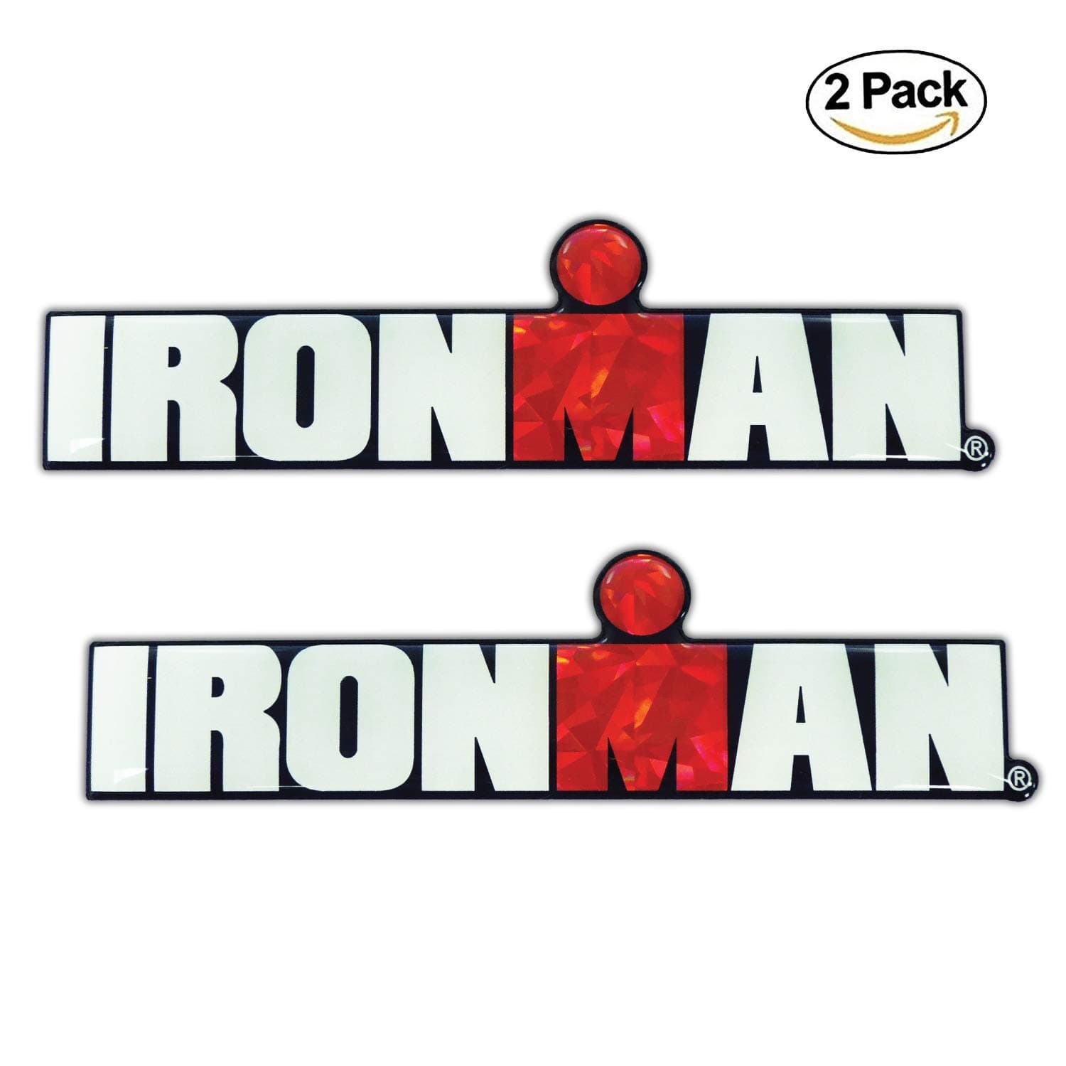 Ironman Triathlon 3d Reflective Sticker Decal 2 Pack