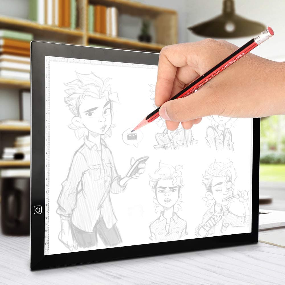 A3 Super Thin LED Drawing Copy Tracing Light Box Track Light, LED A3 Light Box Display Pad Drawing Board Stencil Artist Art Tracing Tatto Table + 10 Papers