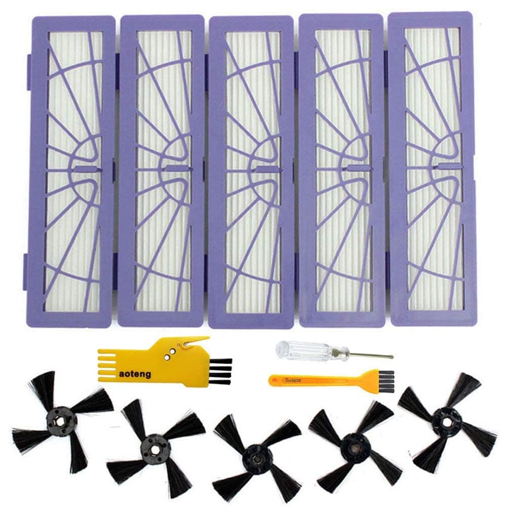 aotengou 5PCS Side Brushes and 5PCS High-Performance Filter Replacement Accessories Kit for Neato Botvac Connected D…
