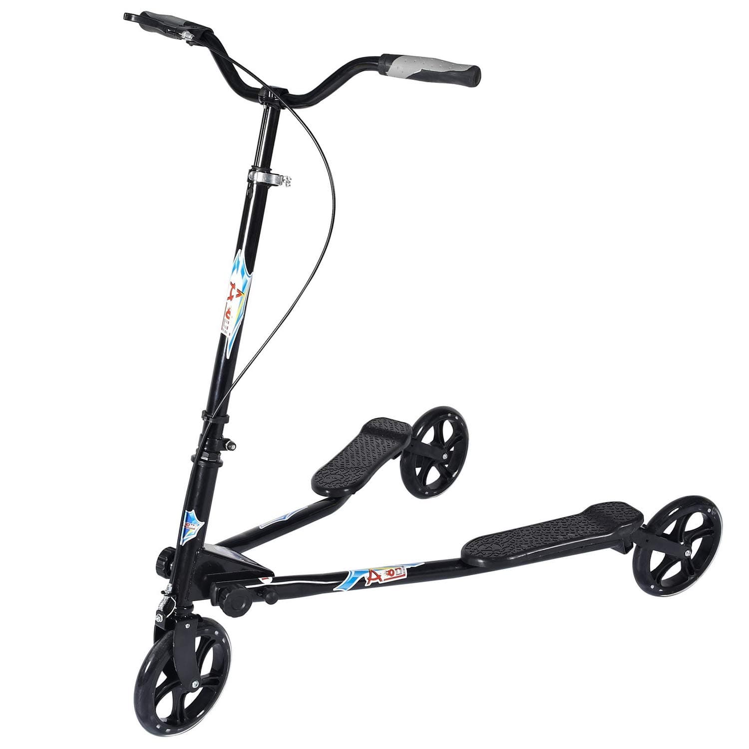 AODI 3 Wheel Foldable Scooter Swing Scooter Tri Slider Kick Wiggle Scooters Push Drifting with Adjustable Handle for Boys/Girl/Adult Age 8 Years Old and Up