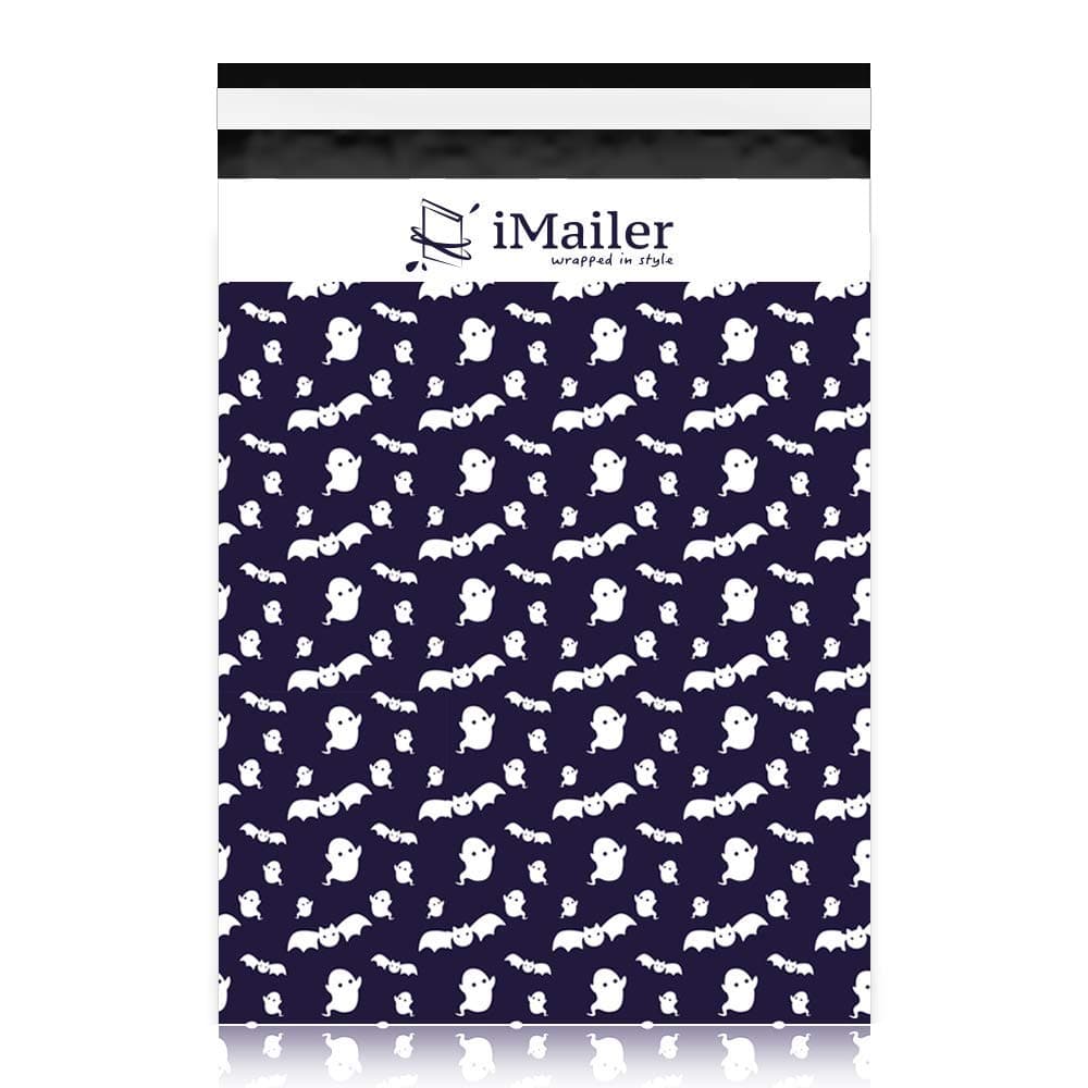 100 Count - 10" x 13", Halloween Ghost Poly Mailer Envelope, Mailing Shipping Bags with Self Seal Strip