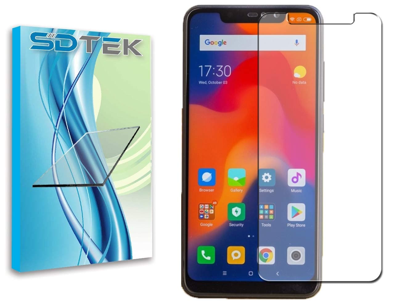 SDTEK Screen Protector Compatible with Xiaomi Redmi Note 6 Pro Tempered Glass Premium Screen Guard