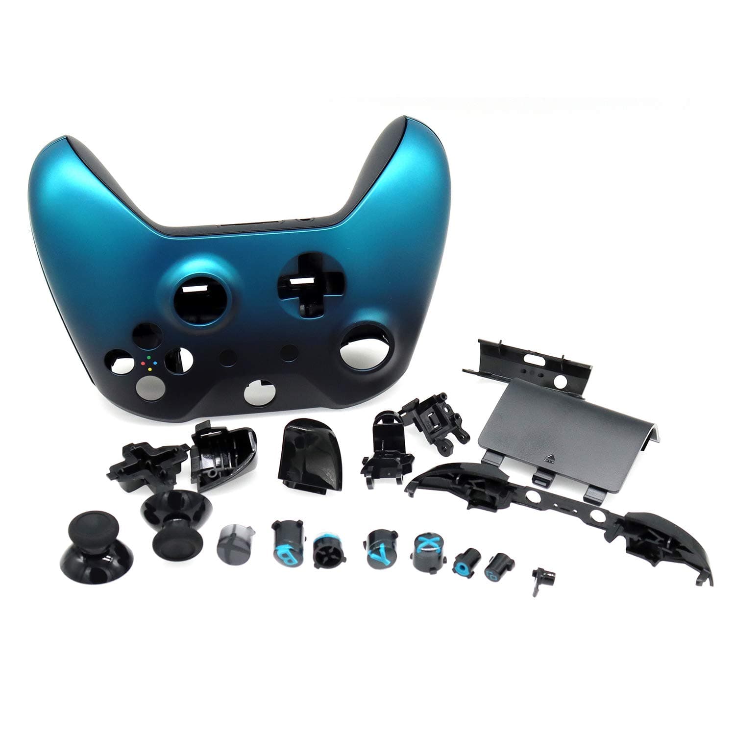 PartEGG Full Housing Shell Case Kit Replacement with Buttons ABXY Trigger Custom Mod Set for Xbox One S Controller Ocean Shadow Special Edition