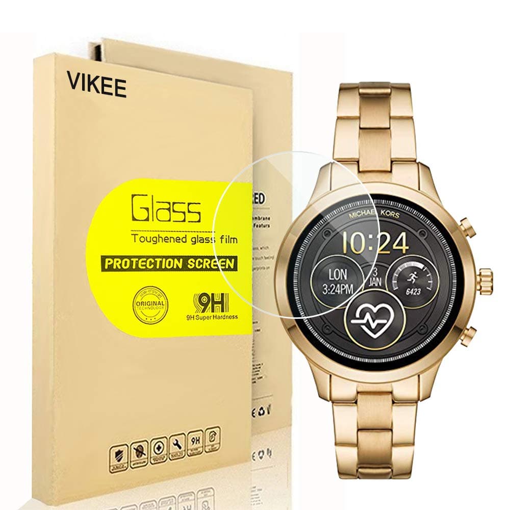 [4-Pack] Michael Kors Access Runway 2018 Screen Protector, VIKEE HD Clear Film[Scratch Resistant Anti-Fall] [Bubble-Free] [Anti-Fingerprints] 9H Hardness Tempered Glass for Michael Kors Access Runway