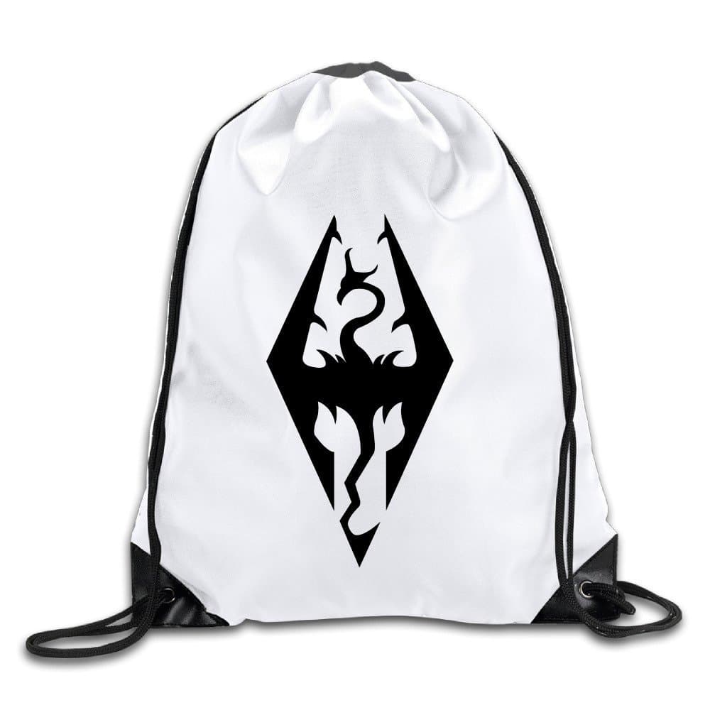 Custom Crazy Cool Game The Elder Scrolls V Skyrim Drawstring Hiking Backpack Drawstring Travel Sports Backpack