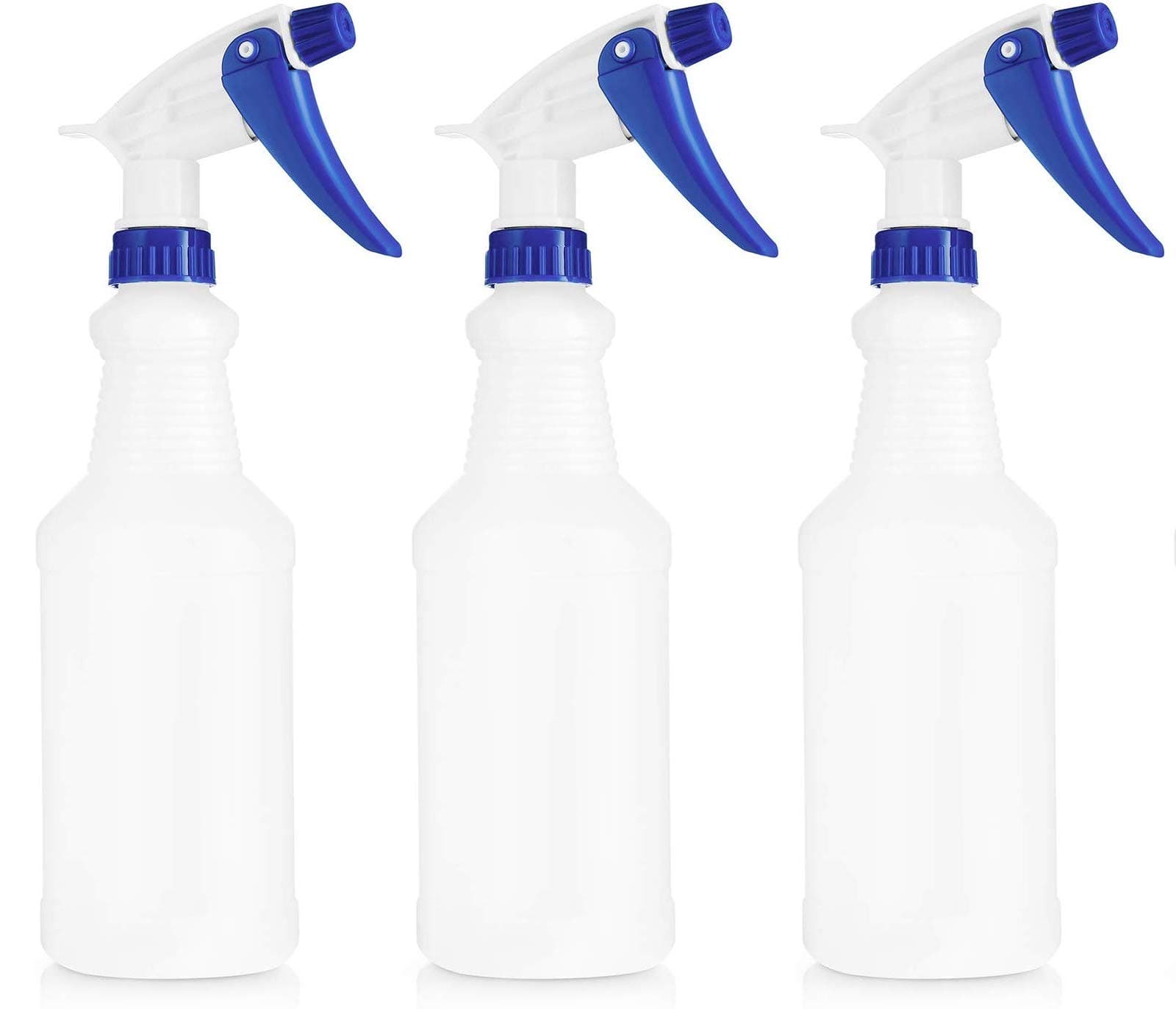 BAR5F Plastic Spray Bottles, Leak Proof, Empty 16 oz. Value Pack of 3 for Chemical and Cleaning Solutions, Adjustable Head Sprayer Fine to Stream