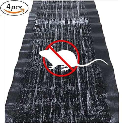 Sam4shine 4 pieces Extra Large PU Leather Mouse Glue Mats(46" 11"), Strong Adhesive Rats Glue Traps Mats, Peanut Butter Scented for Pest, Insect, Mice, Rats, Rodents, Cockroaches, Snakes, Spiders (4)