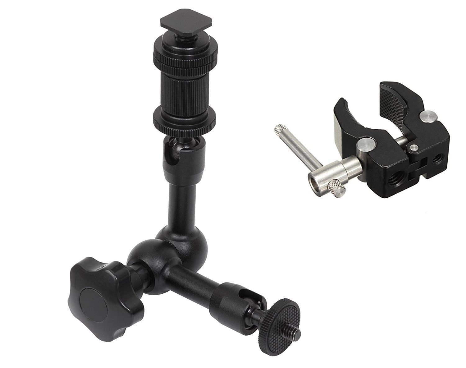 Caltar 7" Adjustable Angle Magic Arm with Super Clamp for DLSR Camera, LCD Monitor - LED Light Rig - DV Monitor …