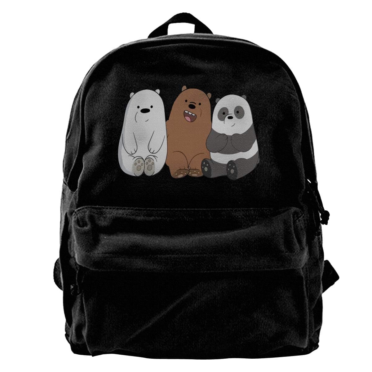 Cool We Bare Bears Backpack Canvas School Bag Canvas All-Purpose Adjustable Shoulder Travel High Capacity