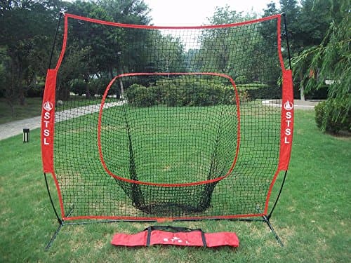 Baseball Practice Hitting Batting Training Softball Net Bow Frame Bag 7'×7'