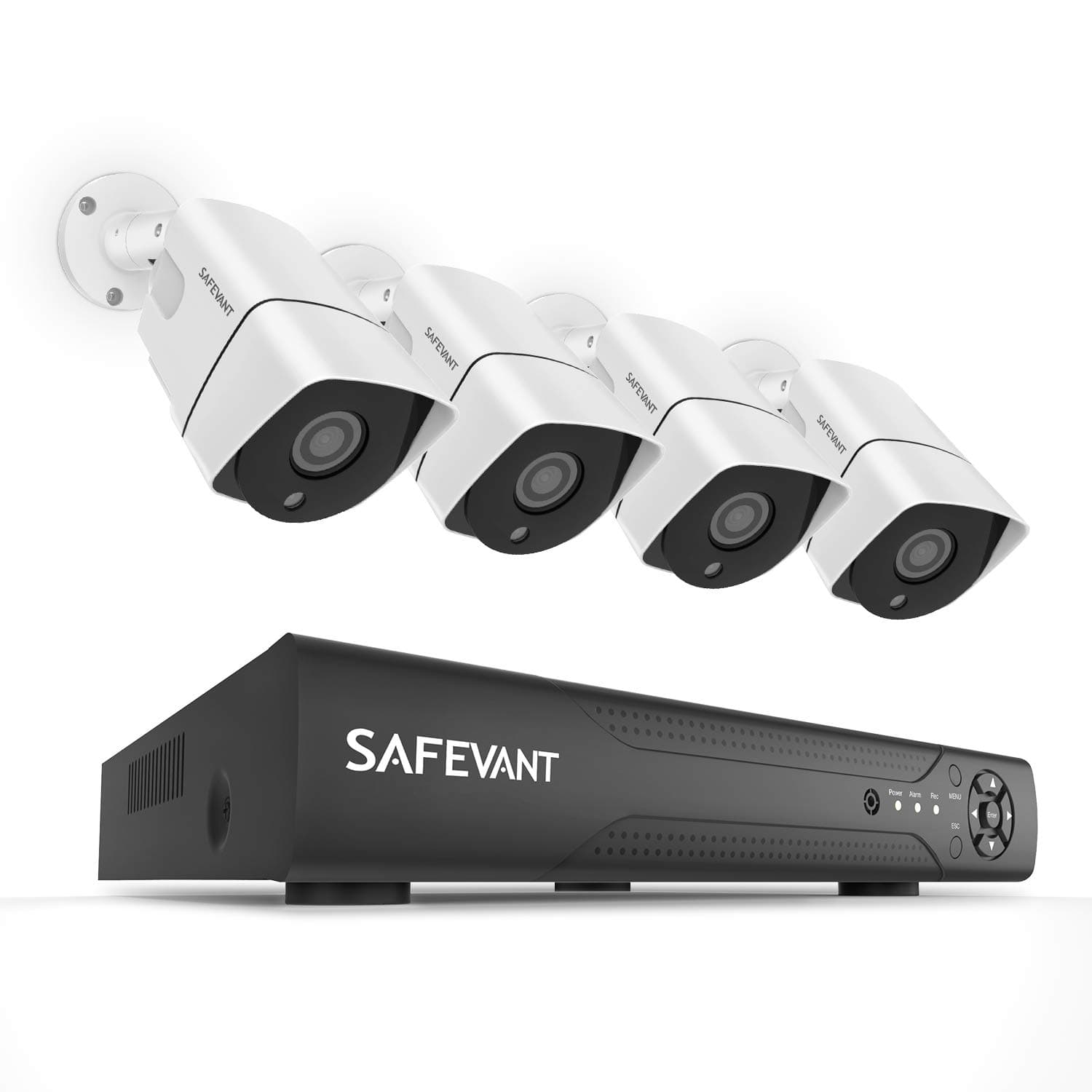 [2020 New] PoE Security Camera Systems,SAFEVANT Home NVR System 4pcs 2MP Indoor Outdoor IP Cameras with Night Vision Motion Detection