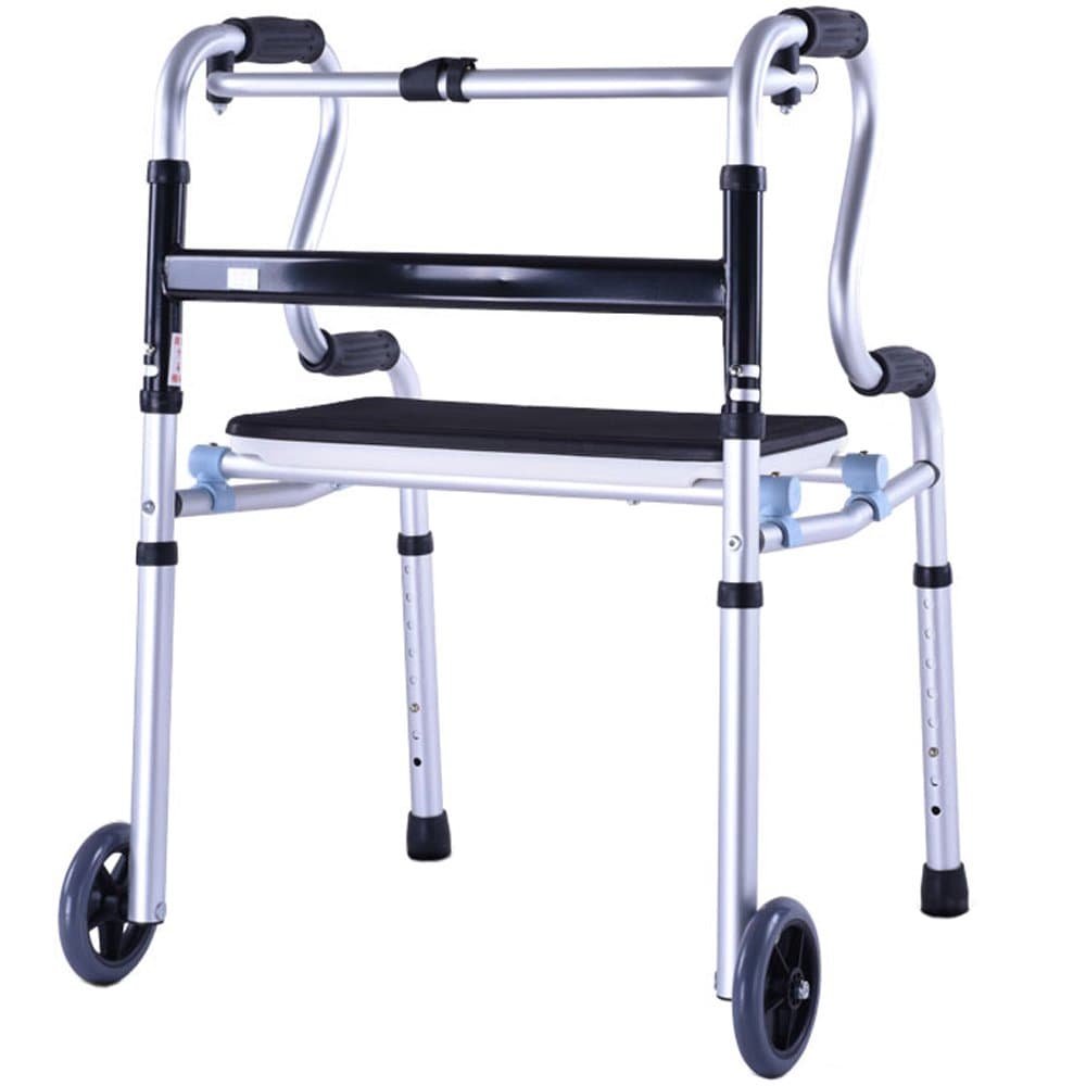 Acctrend 2 Wheel Folding Rollator Walker Aid with seat