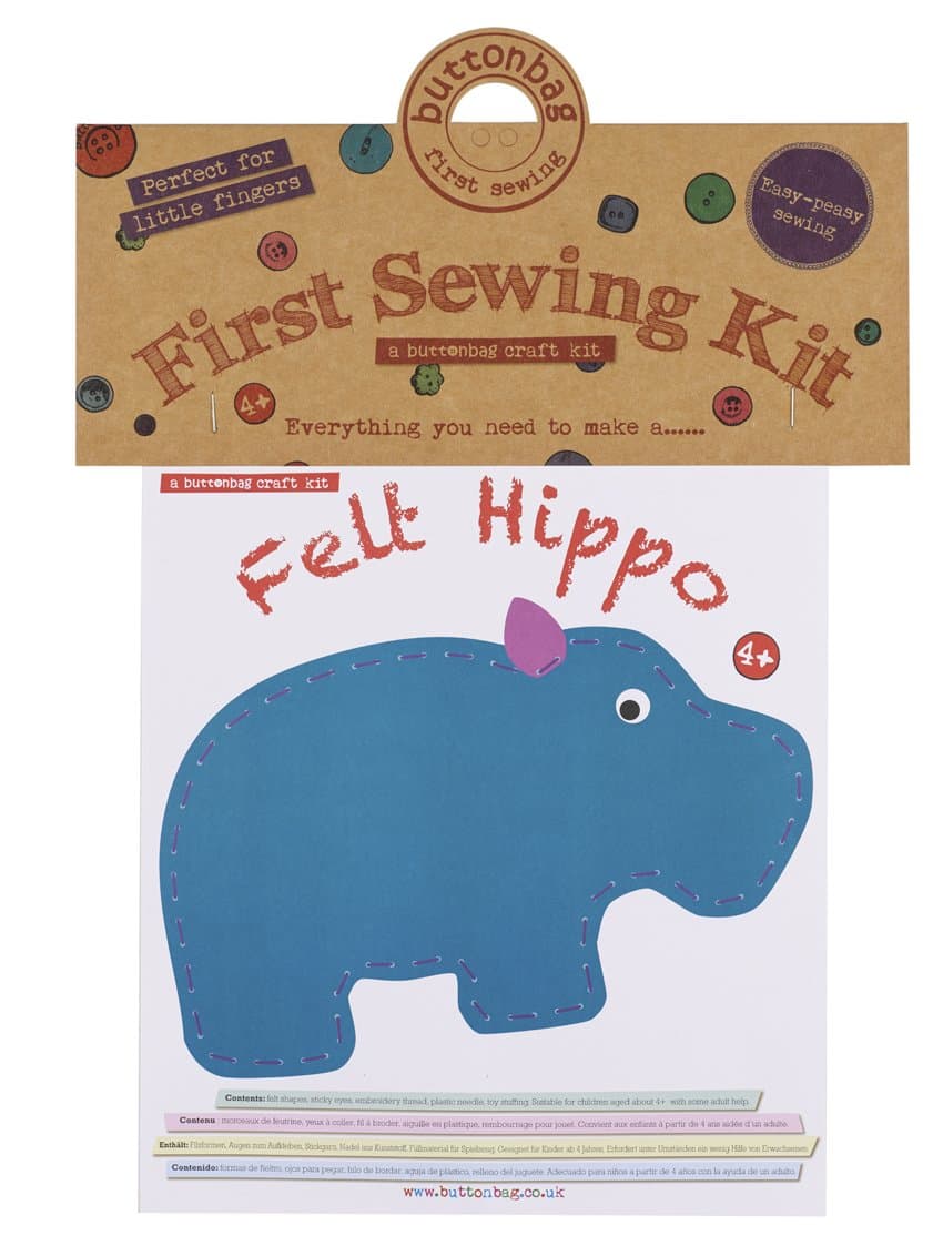 Buttonbag Hippo First Sewing kit