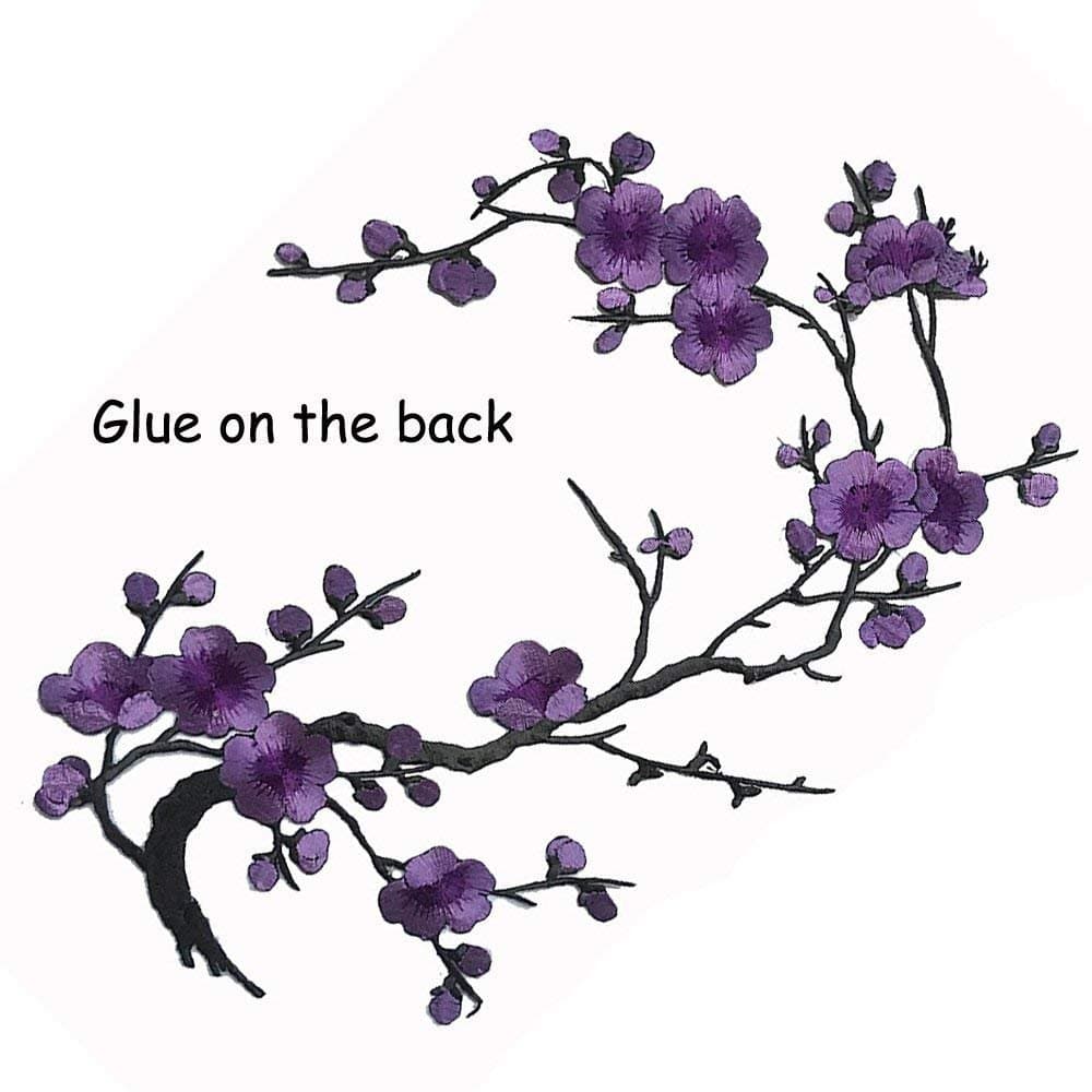 Embroidered Appliques Patch Flower Iron (Purple)