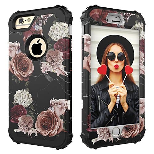 iPhone 6 Plus Case,iPhone 6S Plus Case,Digital Hutty 3 in 1 Shockproof Heavy Duty Full-body Protective Cover for Apple iPhone 6 Plus,iPhone 6S Plus Flower