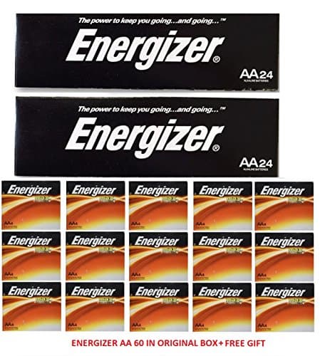 Energizer AA Max Alkaline E91 LR6 1.5V Batteries "In Original Box" 60 Pack + Free Gift!