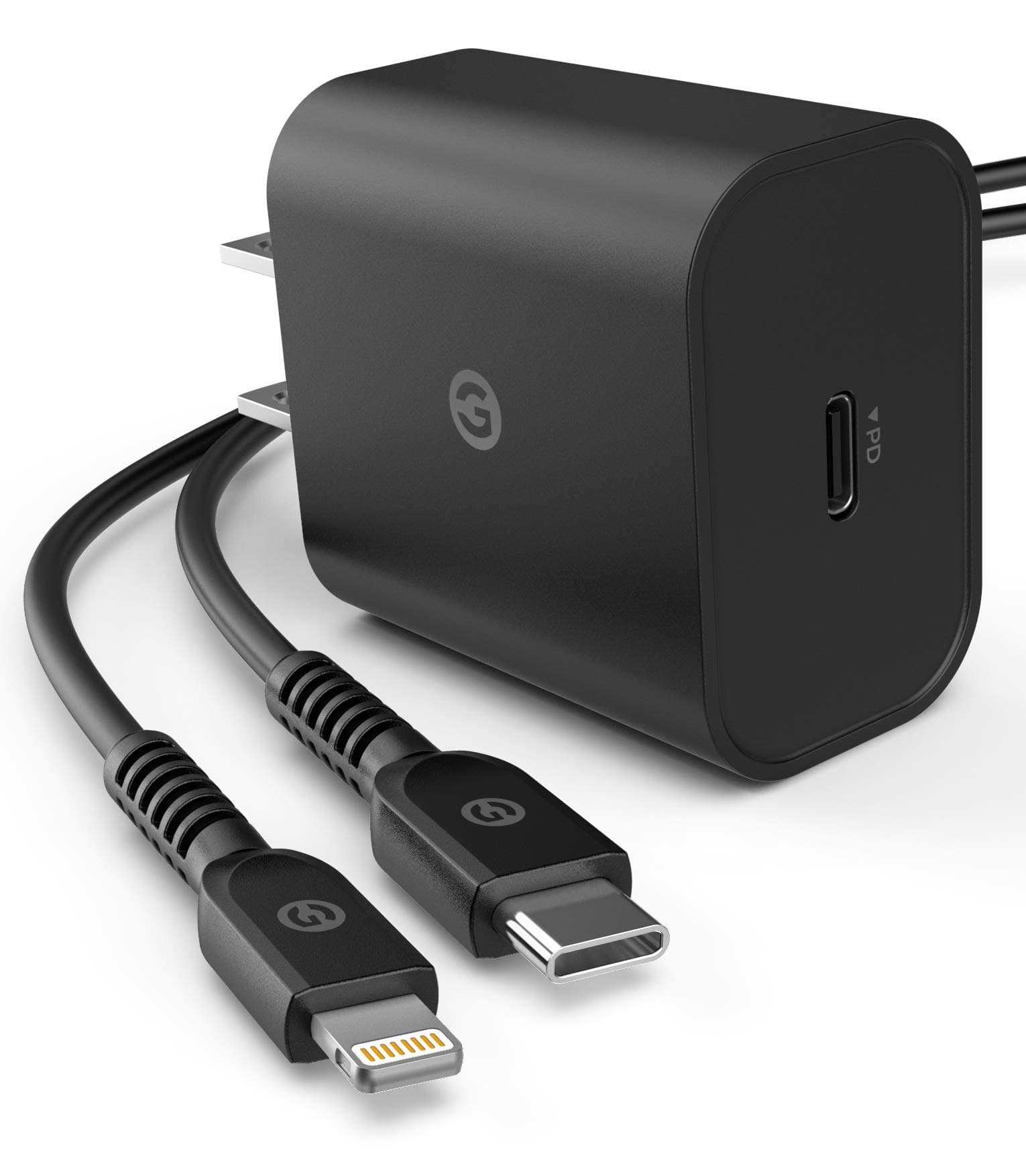 Galvanox Fast iPhone Charger with Wall Plug (MFi Apple Certified) USB C to Lightning Cable with 18W USB-C Power Adapter Rapid Charging Supported on iPhone 14, 13, 12, 11 Pro Max