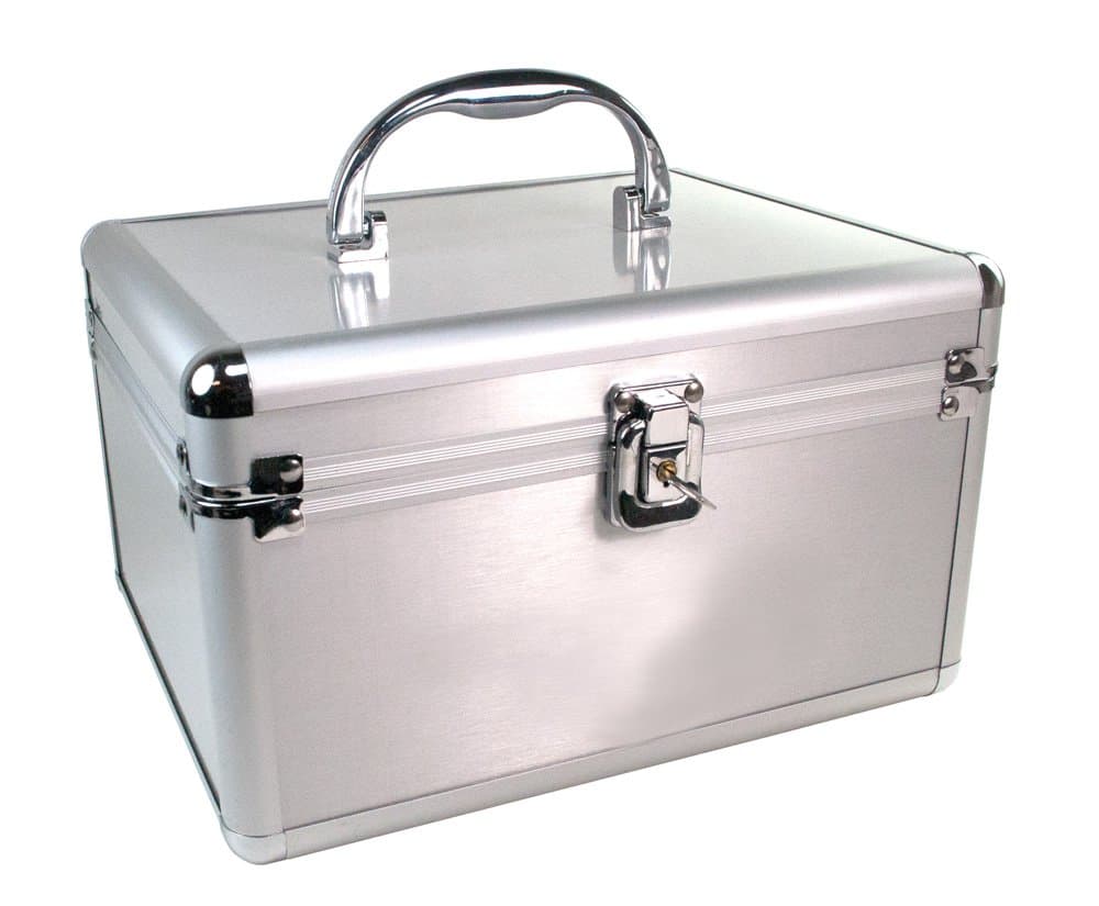 GMS Medication and Security Lock Box with New and Improved Metal Locks for Safe Storage of Prescriptions, Pills, Vials and Medications (Key Locking)