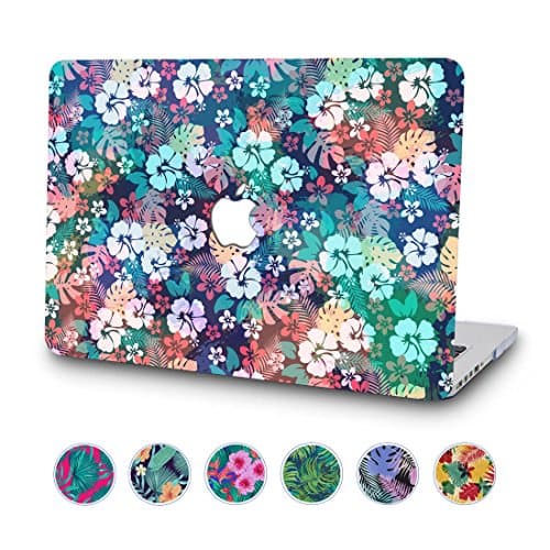 New MacBook Pro 13 Filio Case No CD-ROM with/without Touch Bar,SAYAKE MacBook Pro 13" Crisp Clear Print Hard Case for Model A1706/A1708( White Green)