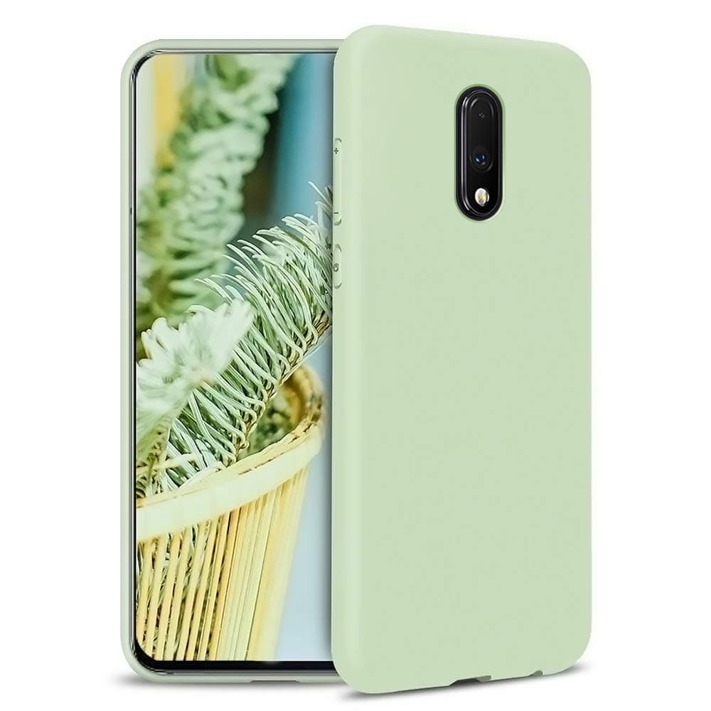 Oneplus 7 Pro Case, AChris Liquid Silicone Case Slim Shockproof Case Cover with Soft Microfiber Gel Rubber Anti-Slip Protective Case Cover for Oneplus 7 Pro, Green