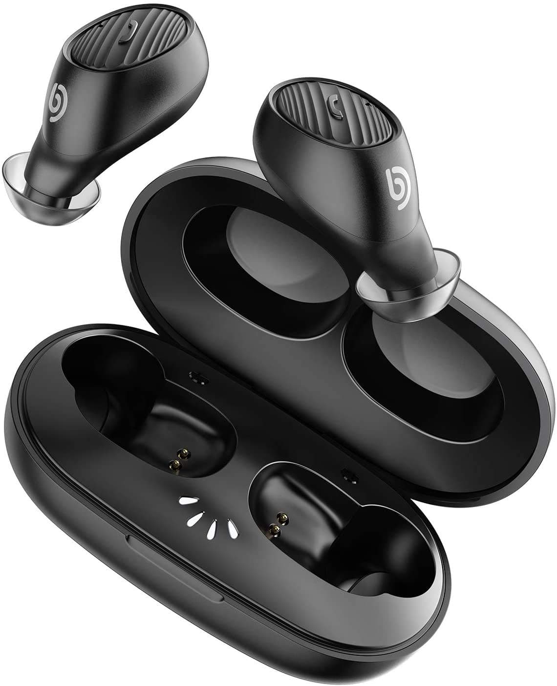 Bomaker True Wireless Earbuds Bluetooth 5.0 in-Ear Stereo Headphones, Built in Mic Headset, Graphene Drivers, Secure Fit, One-Step Pairing, IPX7 Sweatproof for Work, Sports, Gym