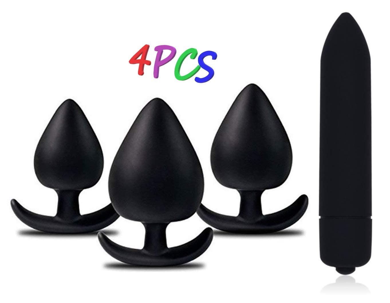 4 Size/Pcs Ana.les Beads for Comfortable Long-Term Wear Small B-ütt Plugs (Black5)