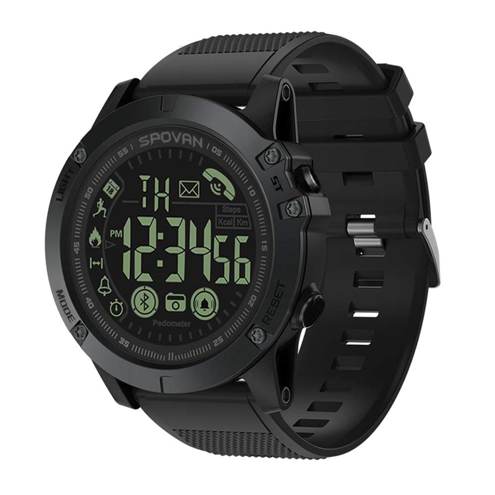 ZMCY Spovan PR1 Sport Watch,Multi-Function Men Alarm Bluetooth IP68 Waterproof Tracking Waterproof Pedometer Dual CPU