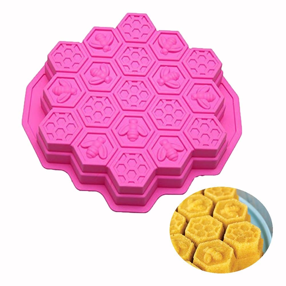 E2O Tech 19 Cavities Honeycomb Cake Molds Soap Making Molds Pull-Apart Dessert Pan Candy Baking Cake Moulds
