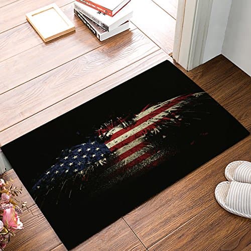 DaringOne Abstract Bald Eagle American Flag the U.S Flag Stars and Stripe Flag Print Door Mats Cover Non-Slip Machine Washable Indoor Bathroom Kitchen Decor Rug Mat Welcome Doormat 23.6x15.7inch