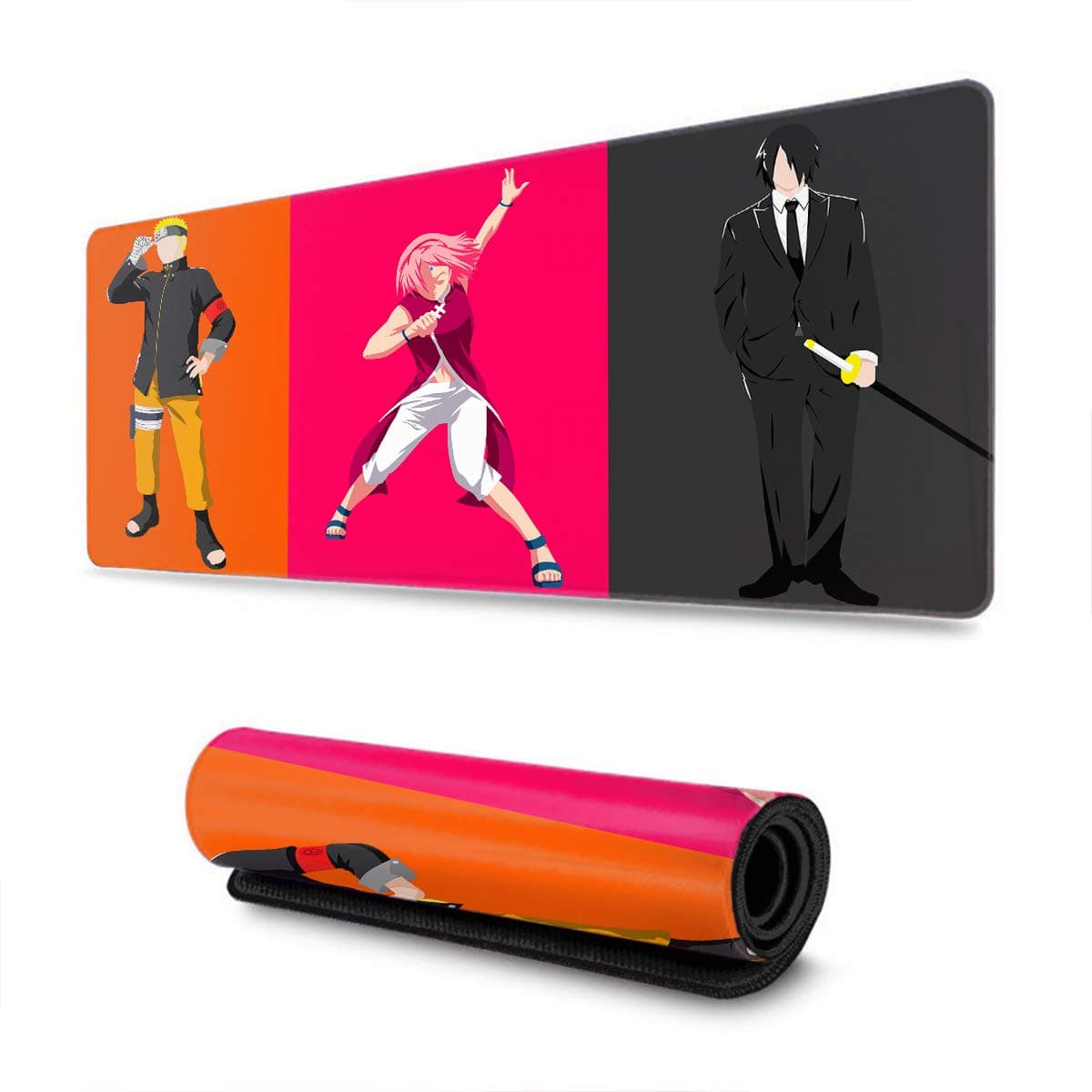 Large Gaming Mouse Pad Computer Keyboard Mouse Mat for Uzumaki Naruto Kakashi, Custom Design Waterproof Non-Slip Rubber Anti Slip Rubber Base-11.8x31.5x0.2 in