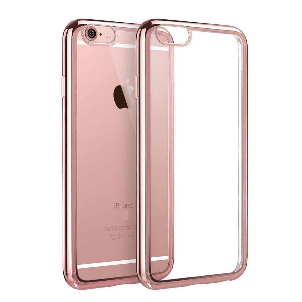 SS Tech Case for iPhone 8 / iPhone 7 Rose Gold Bumper Case Ultra-Thin Soft Gel Clear Back TPU Side Colour chrome Case For Apple iPhone 8 / iPhone 7 (4.7" inch)