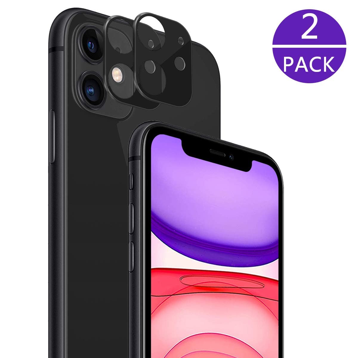 SHRONG Camera Lens Protector for iPhone 11 Camera Lens Screen Protector (2 PACK),Camera Lens Glass for iPhone 11 6.1 2019 HD Clear Tempered Glass/Easy to Install/Anti-Scratch
