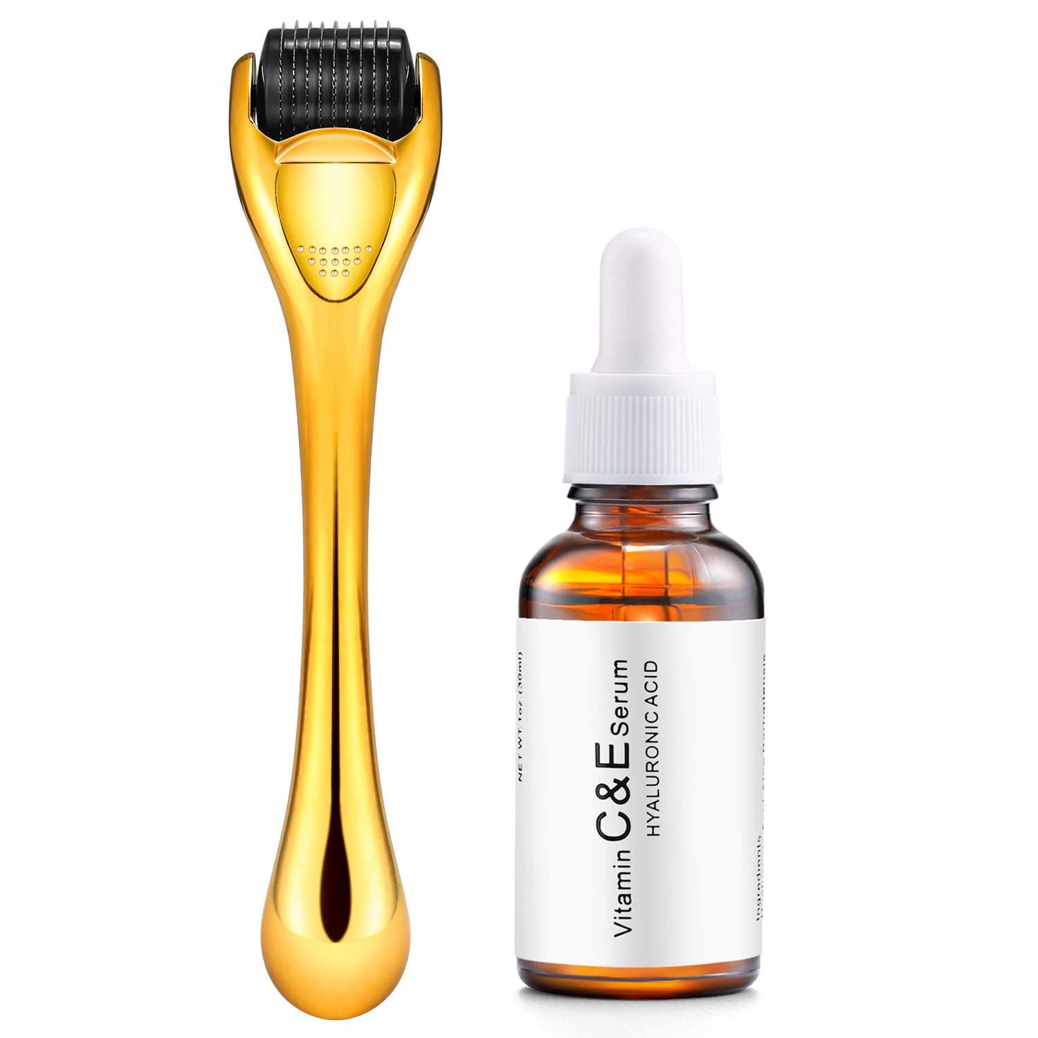 Niddix 1.5mm Derma Roller Microneedle Kit with Face Serum – Set With Micro Needle Dermaroller + Vitamin C with Hyaluronic Acid Facial Serum