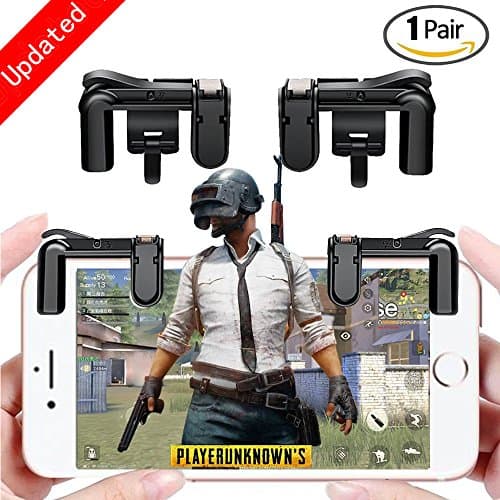 Mobile Game Controller [UPGRADED version] Fire and Aim L1R1 shooter Trigger Buttons for PUBG/Fortnite/Rules of Survival, Gaming Joysticks for Android IOS(1 Pair)