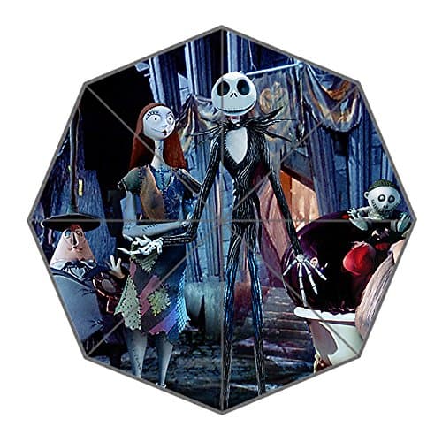 Custom Nightmare Before Christmas Waterproof Pongee and Polyester Fabric Foldable Umbrella