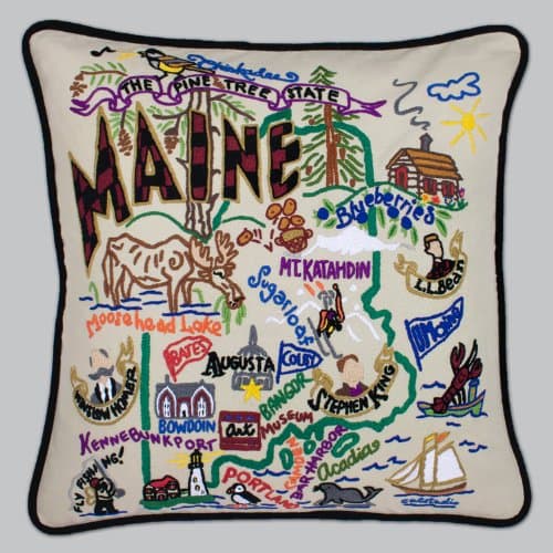 Catstudio Maine Embroidered Decorative Throw Pillow