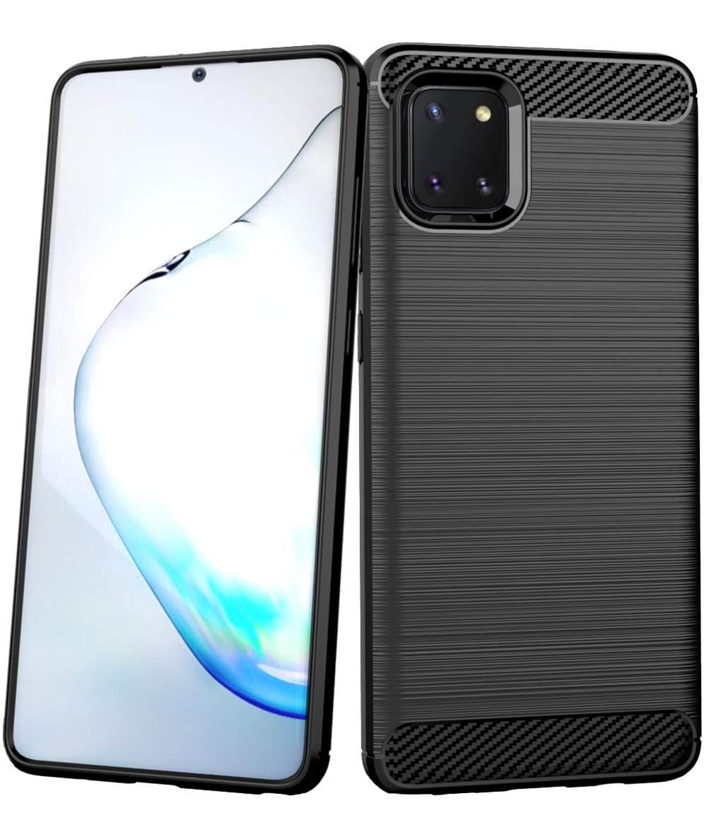 Galaxy Note 10 Lite Case,Galaxy A81 Case,Dahkoiz Shock Absorption Galaxy Note10 Lite Case Slim TPU Bumper Cover Flexible Lightweight Carbon Fiber Protective Phone Case for Samsung Note 10 Lite, Black