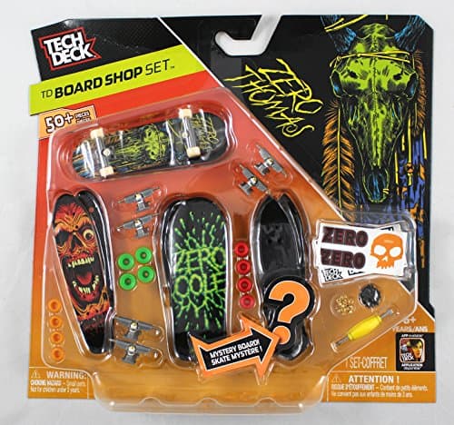 TECH DECK 96mm BOARD SHOP - 4 ZERO BOARDS (Cole, Brocxman and Thomas boards) - Includes Mystery Board - New by Zero Toys