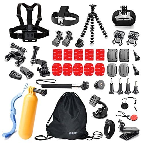 Underwater Action Camera Accessories Kit Bundle for Gopro Hero 5/4/3+2/1 Session Silver Black Camera APEMAN;YI 4K Campark ACT74/76 &amp; NEXGADGET (42 Items)