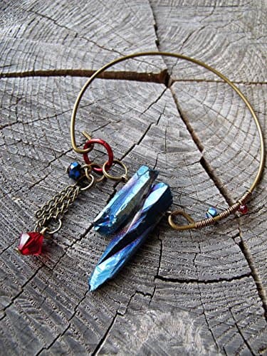 'Power' - Bangle Bracelet, Bangles, Gold Bangle, Boho Bangle, Raw Crystal Bangle