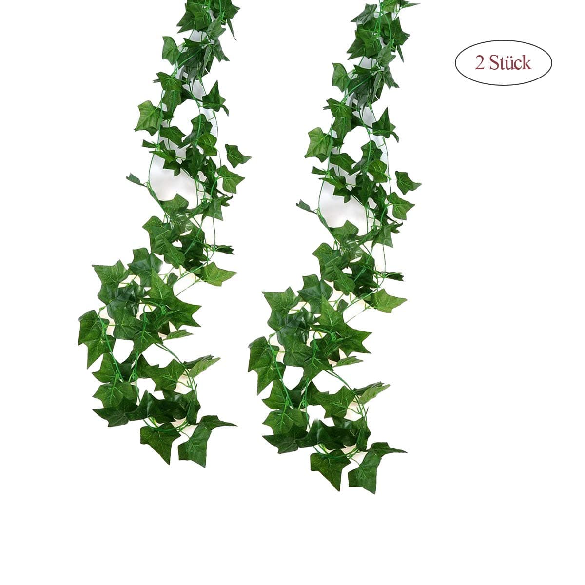 Deruxan 2 x Artificial Hanging Vine 2.5 m 56 Leaves Ivy Vine Flowers for Wedding Party Garden Festival Decorations