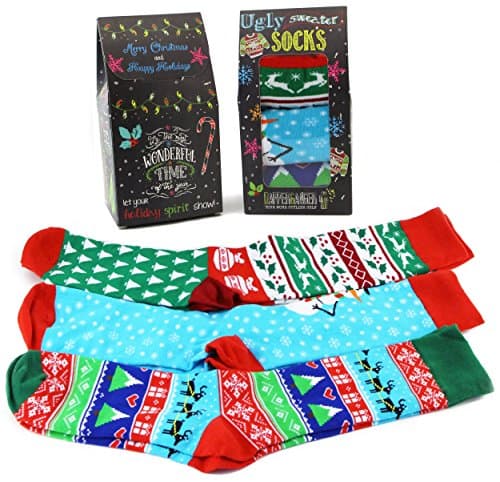 Colorful Socks Gift 3 Pack Super Size 7-12