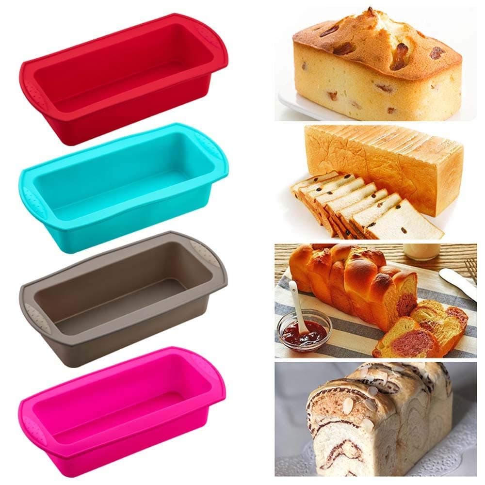 1PC Bread Loaf Pan,Rectangular Silicone Mold Baking Tools Candy Toast Mould Easter Bread Baking Tool Supplies Cake Bakeware Pan,Blue