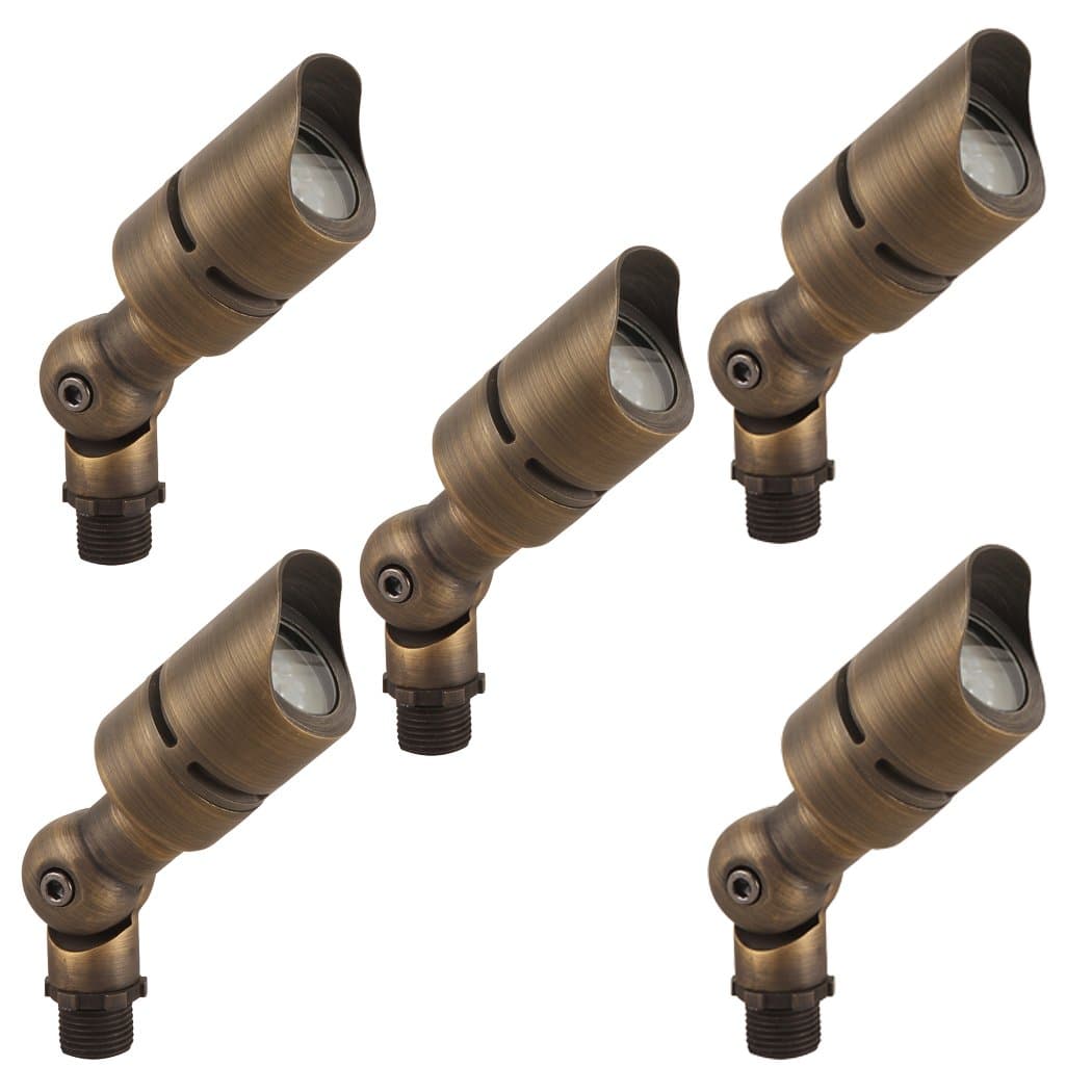 LFU 5 Pack of Pyris Solid Brass Constructed Built-in 3.5W LED Spot/Up/Accent Lights. Low Voltage.