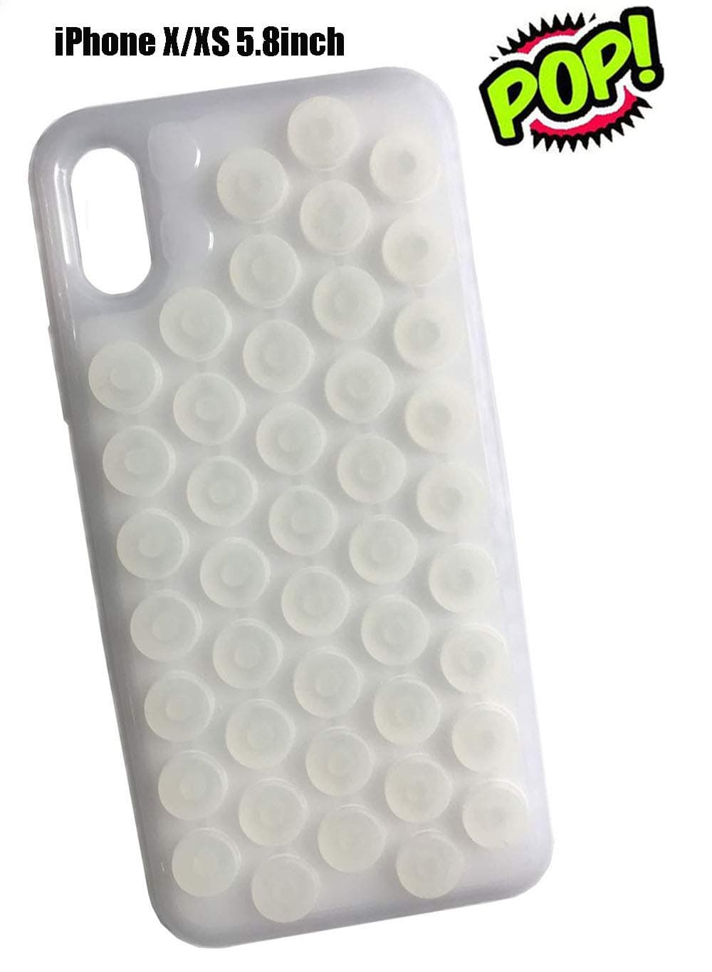 IPhone X case HHYCT Funny Popping Decompression Bubble Wrap Back Soft Silicone Case Cover for iPhone X 5.8 Inch (white)