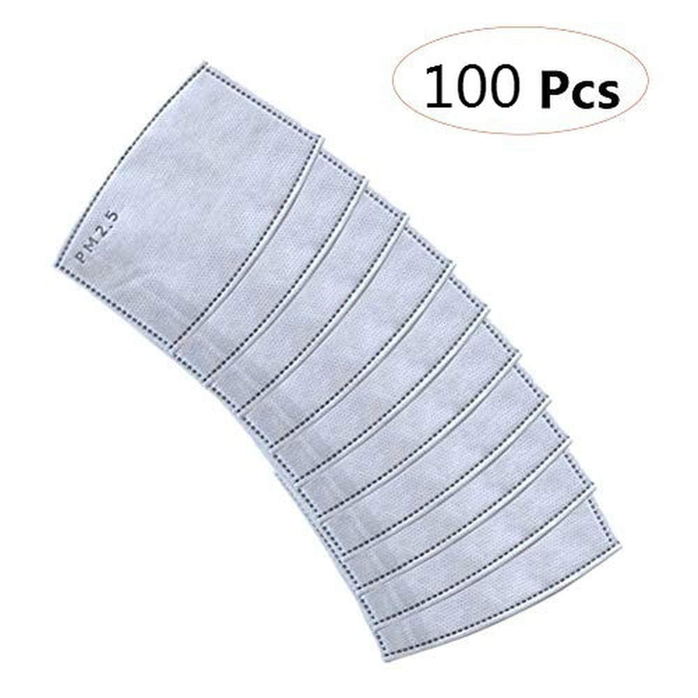 Eseesmart 100pcs PM2.5 Activated Carbon Filter Replaceable Anti Haze Filter Paper for Adult Mask
