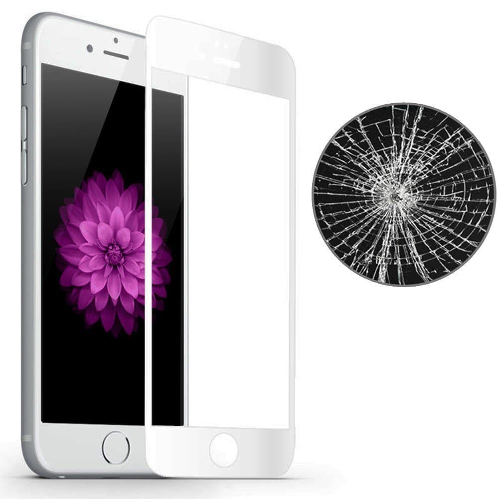 for iPhone 7 Plus 4D Screen Protector Full Cover Tempered Glass Film for to Apple iPhone 7 Plus 5.5-inch Black Edge Protection SENINHI (White Edge Protection)