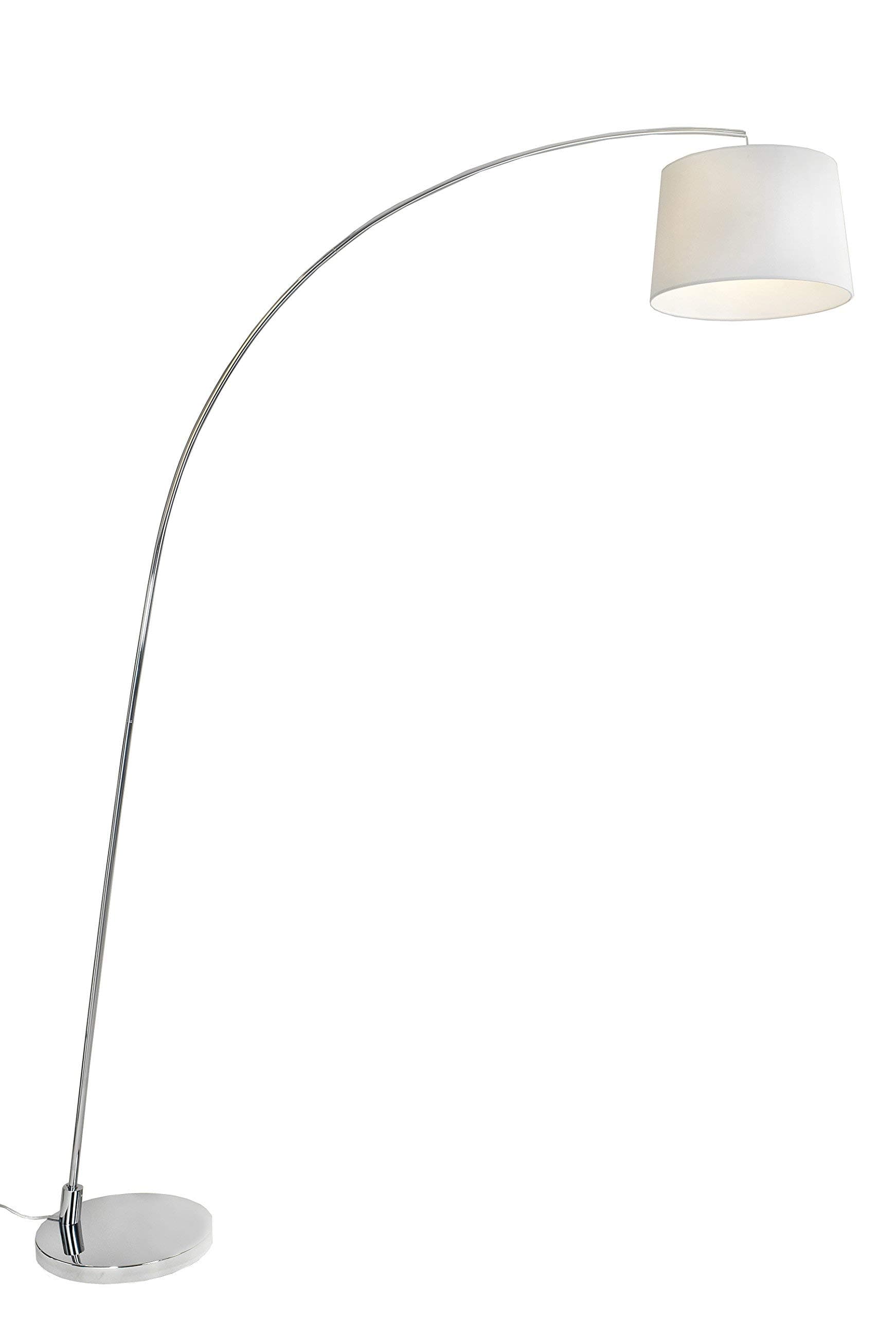 Aluminor LS N Floor Lamp with Curved Base Rod - E27-150 x 33 x 210 cm Chrome